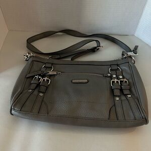 Dana Buchman gray crossbody Purse. Size 11 by 7.5 inches.